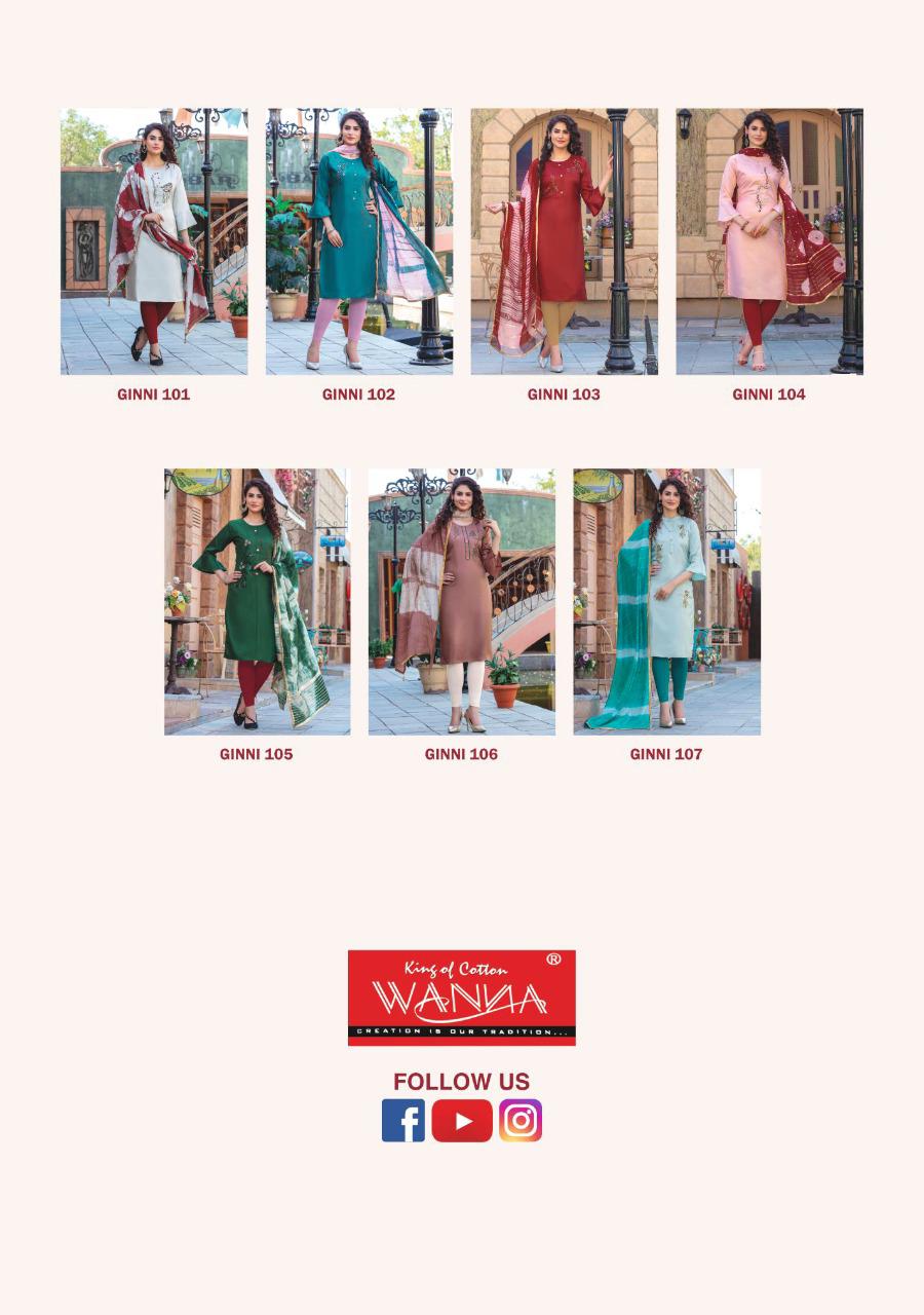 Wanna Ginni Designer Casual Wear Heavy Silk Kurtis With Fancy Heavy Dupatta Collection